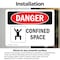 Signmission 7 in H x 10 in W, Vinyl Decal, Rectangle, Confined Space OS-2PACK-DS-D-710-L-1078 - alternate 8
